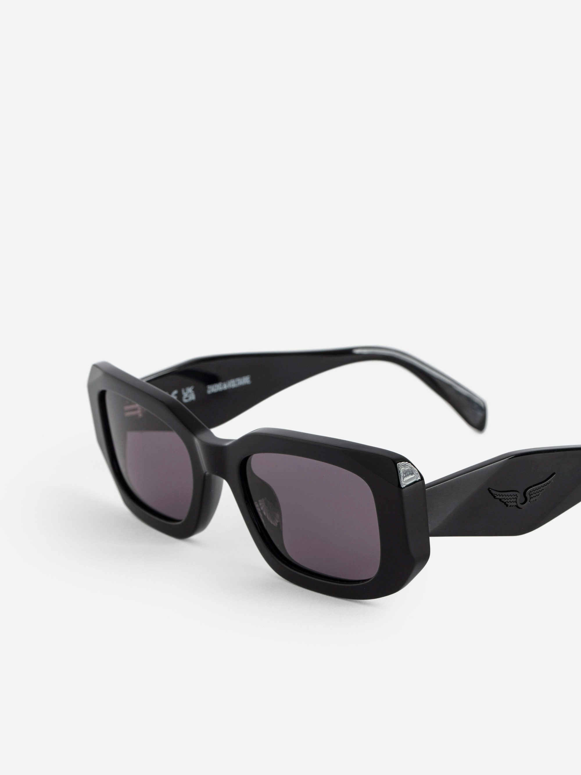 ZV23H3 Sunglasses - Rectangular unisex sunglasses adorned with wings on the deconstructed temples.